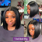 13x6 Front Lace Straight Bob Wig Full Thick Brazilian Virgin Hair Wig