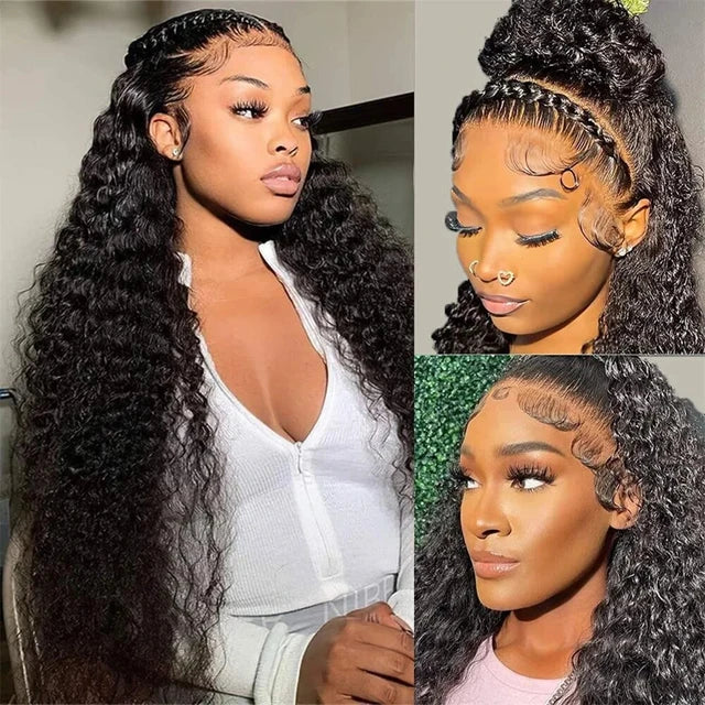 QualiTy Wigs For Black Women Remy Human Hair Kinky Curly 13x4 Front Lace Wig