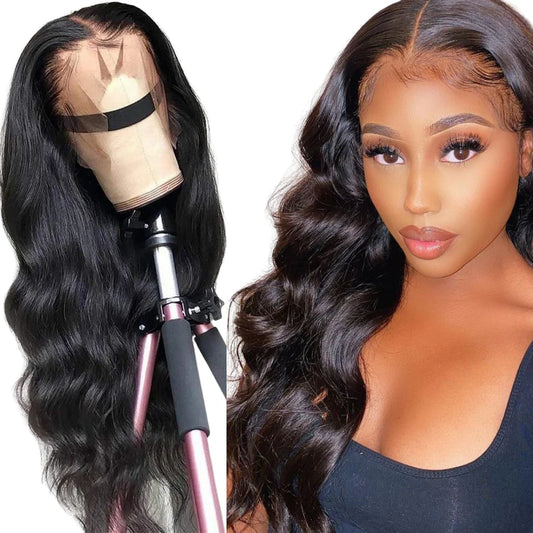 QualiCurls 180% Density 13x6 Lace Front Wig Brazilian Body Wave Human Hair Lace Wigs