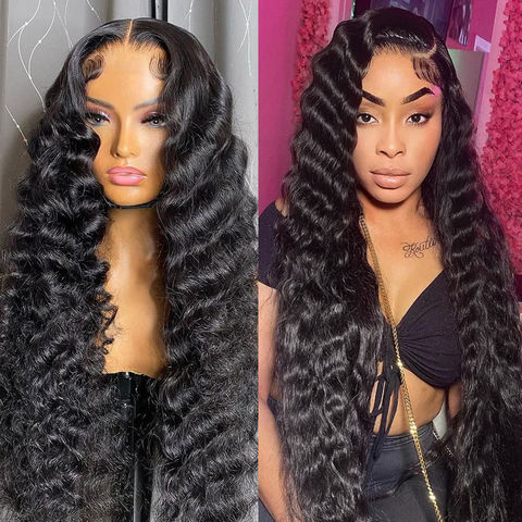 13x6 Deep Wave Lace Front Wig Brazilian Human Hair Lace Wigs