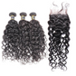 Water Curly Bundles With Closure 100% Human Hair 3 Bundles Hair