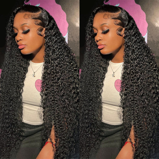 Transparent Lace Kinky Curly Human Hair Wig 13x4 Lace Frontal Wig