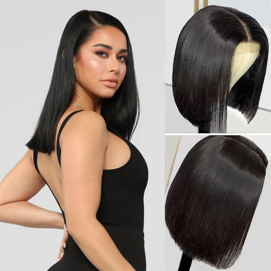 13x4 Bob Wig Human Hair Front Lace Brazilian Straight Hair