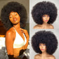 Afro Kinky Human Hair Short Wig Bob Wig With Bangs Regular price