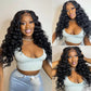 13x6 Loose Wave Lace Front Wigs Brazilian Curly Human Hair Lace Frontal Wig Glueless Heat Resistant with Natural Hairline for Black Women