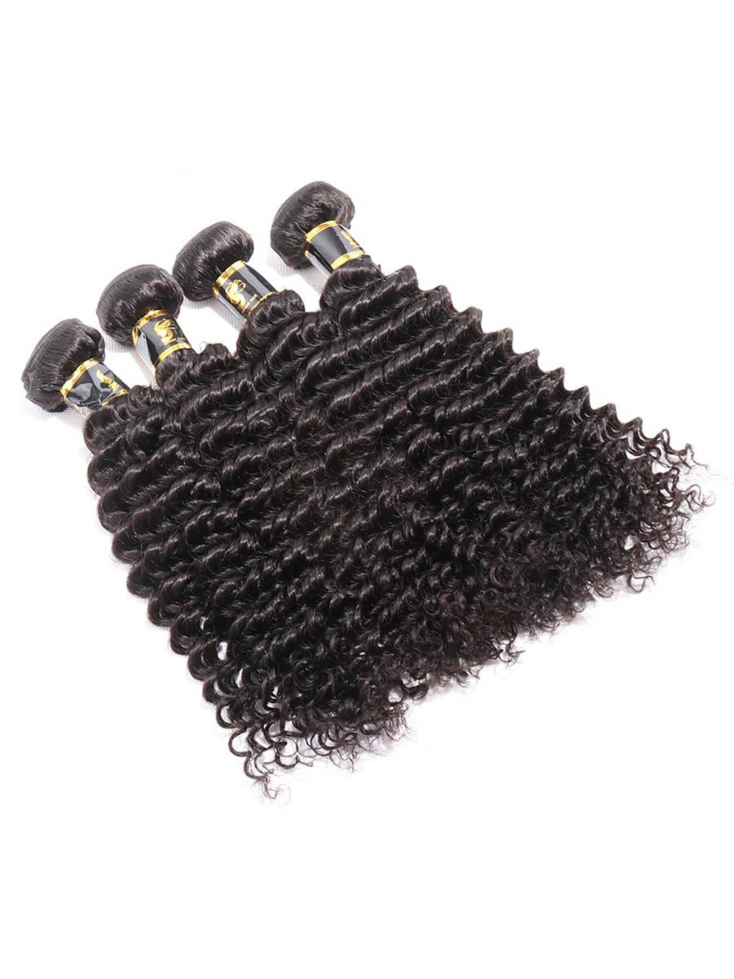 Deep Wave Human Hair Bundles With Closure Brazilian Hair Weave With Closure