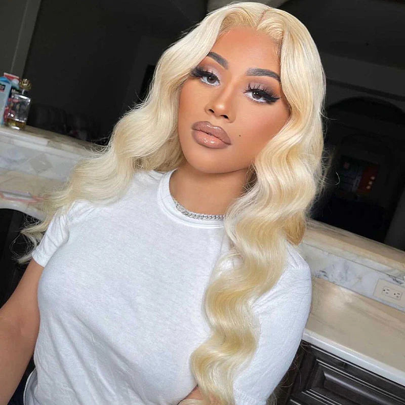 613 Blonde Color Body Wave Human Hair Wig 13x4 Transparent Lace Wig Regular price