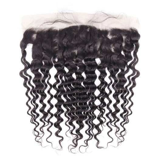 100% Unprocessed Human Hair 13x4 Loose deep Lace Frontal Natural Wave hair