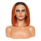 #350 Ginger Color Straight Human Hair Bob Wig 13x4 lace front bob wig