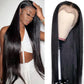 Straight 13x4 Front Lace Human Hair Wigs For Women Natural Black Color