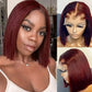 Burgundy Color Straight Human Hair Wig Pre-Plucked Hairline 99J 4x4 Lace Closure Bob Wig