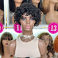 Bouncy Curly Short Wig Human Hair Machine Made Wig With Bangs