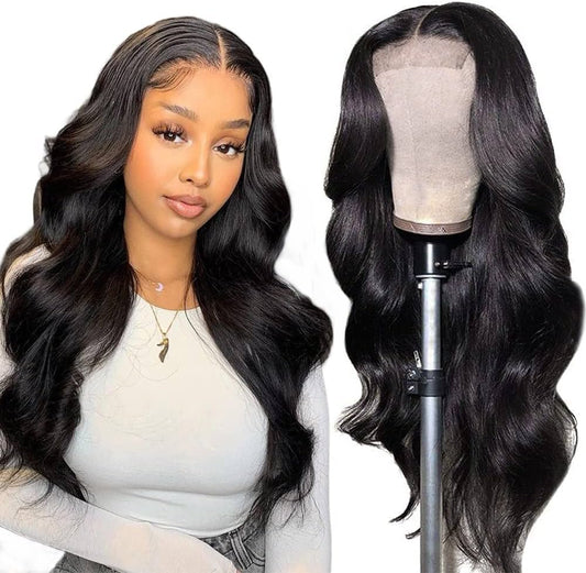 QualiCurls 100% Human Hair Wigs Body Wave 4x4 Front Lace Wig