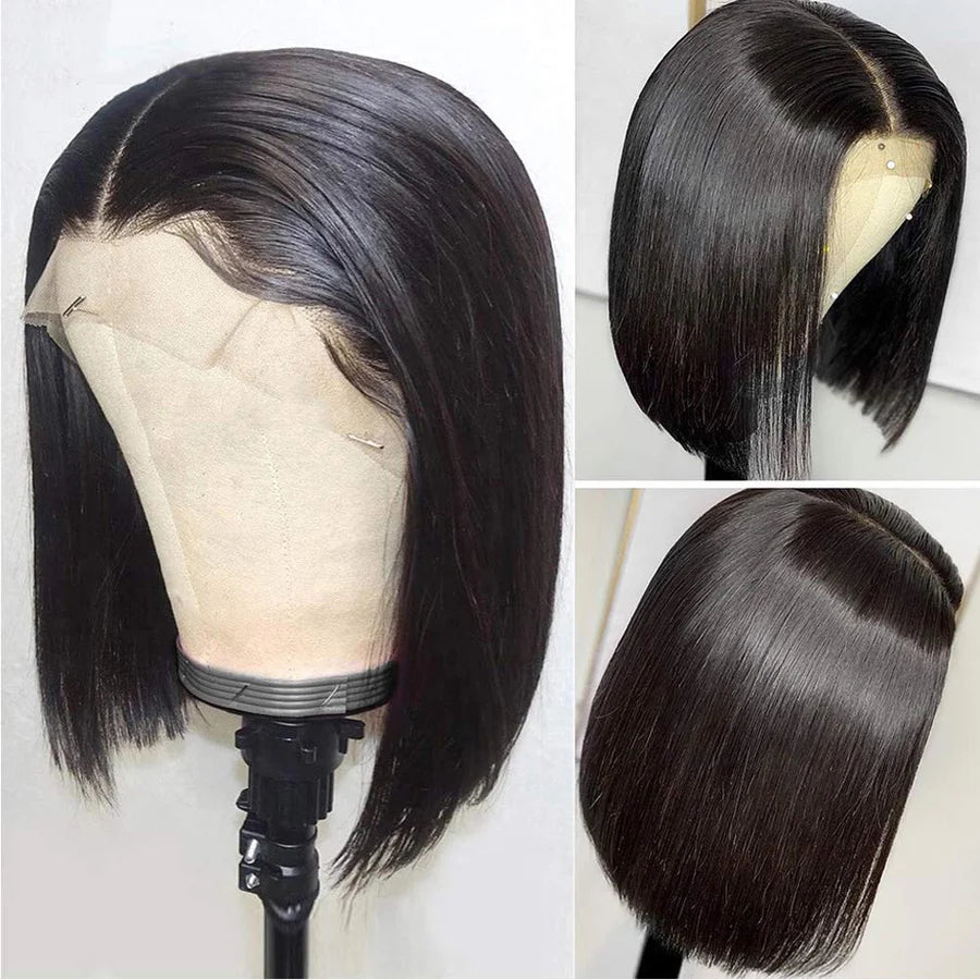 13x4 Bob Wig Human Hair Front Lace Brazilian Straight Hair