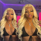 613 Blonde Color Body Wave Human Hair Wig 13x4 Transparent Lace Wig Regular price