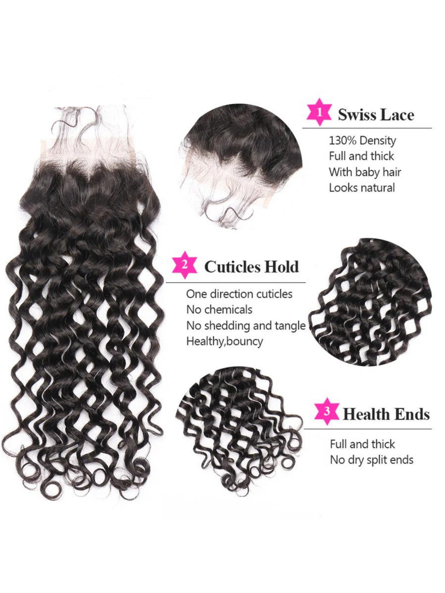 Italian Curly Human Hair Bundles with Closure Brazilian Virgin Hair