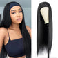 Brazilian Hair Straight Headband Wigs Glueless None Lace Machine Made Wig