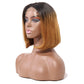 T1b/30 Color Silky Straight Human Hair Bob Wig Transparent 4x4 Lace Closure Wig