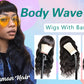 Body Wave 100% Human Hair Machine Made Wig With Bangs