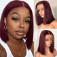 Burgundy Color Straight Human Hair Wig Pre-Plucked Hairline 99J 4x4 Lace Closure Bob Wig