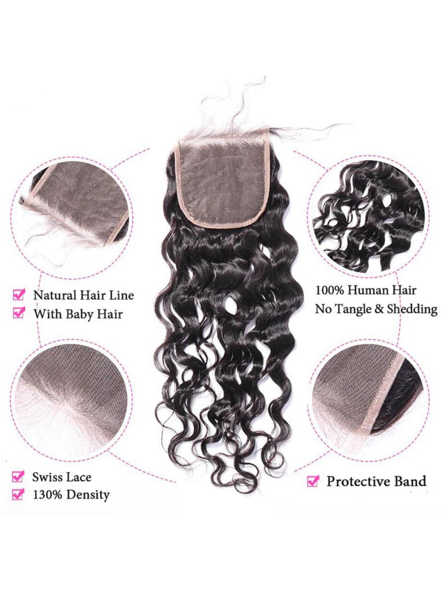 Brazilian Virgin Hair Bundles with Closure Loose Deep Wave Human Hair