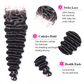 Deep Wave Human Hair Bundles With Closure Brazilian Hair Weave With Closure