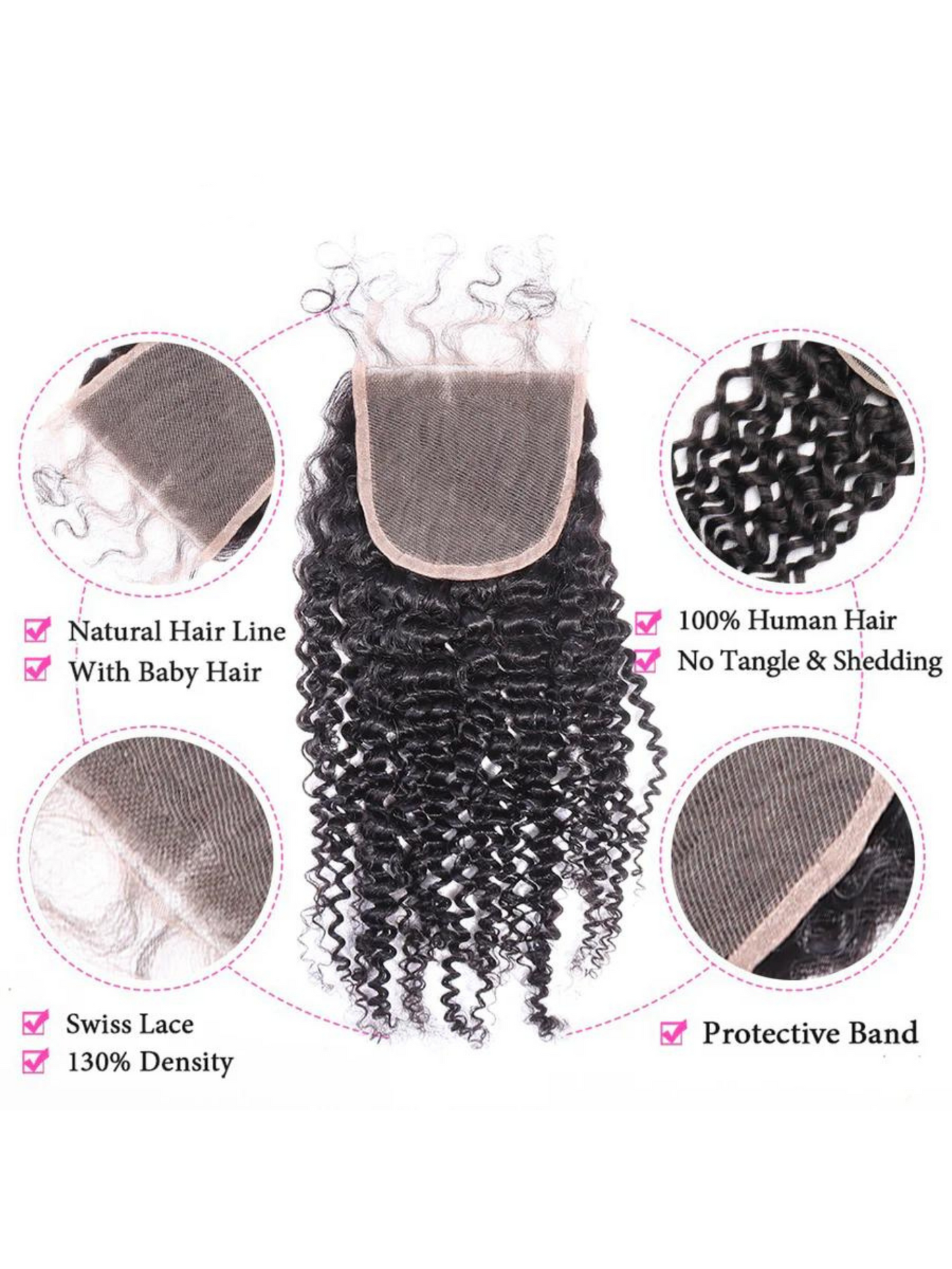 Kinky Curly Bundles With Closure 3 Bundles Virgin Human Hair