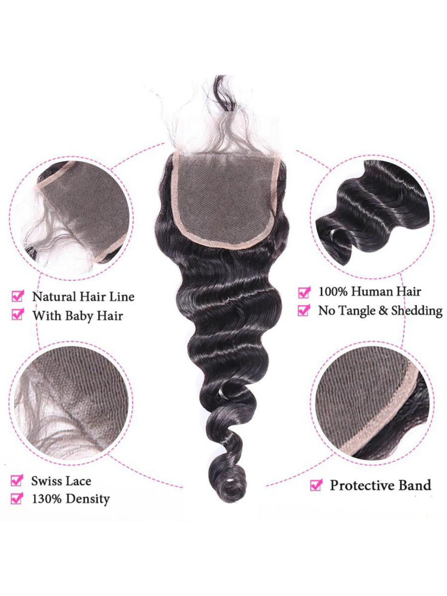 Brazilian Hair Loose Wave Bundles with Closure 100% Natural