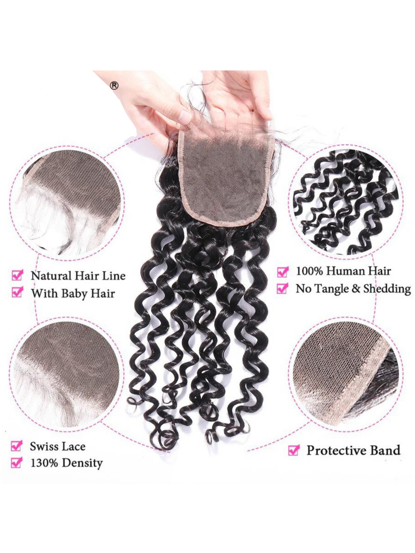 Water Curly Bundles With Closure 100% Human Hair 3 Bundles Hair