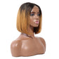 T1b/30 Color Silky Straight Human Hair Bob Wig Transparent 4x4 Lace Closure Wig