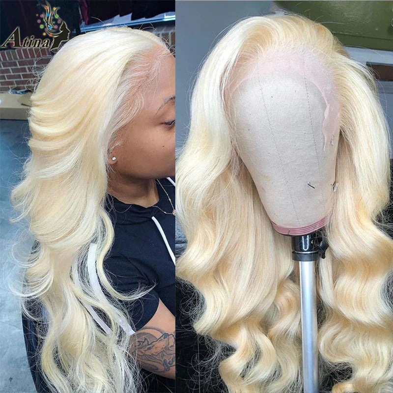 613 Blonde Color Body Wave Human Hair Wig 13x4 Transparent Lace Wig Regular price