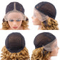 13x5x1 T-Part Lace Wig Romance Bouncy Curly Wig 1B/30 Color Human Hair Wig With 200% Density