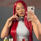 Red Color Human Hair 13x4 Frontal Lace Wig