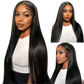 QualiCurls 180% Density Virgin Peruvian Straight Human Hair Wigs for Black Women Natural Color Straight 4x4 Lace Closure Wig