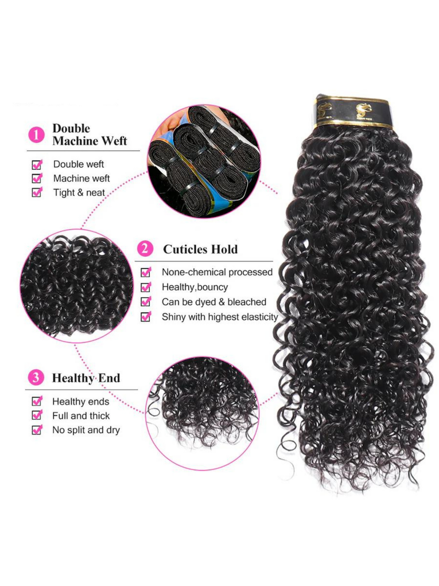 Italian Curly Human Hair Bundles with Closure Brazilian Virgin Hair