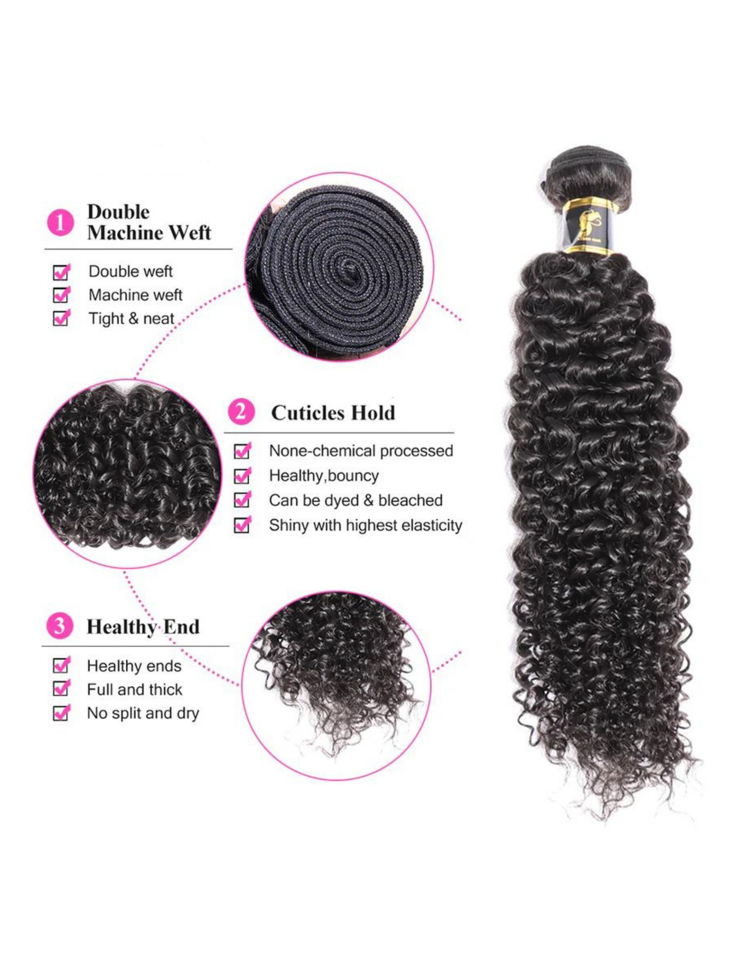 Kinky Curly Bundles With Closure 3 Bundles Virgin Human Hair