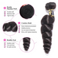 Brazilian Hair Loose Wave Bundles with Closure 100% Natural