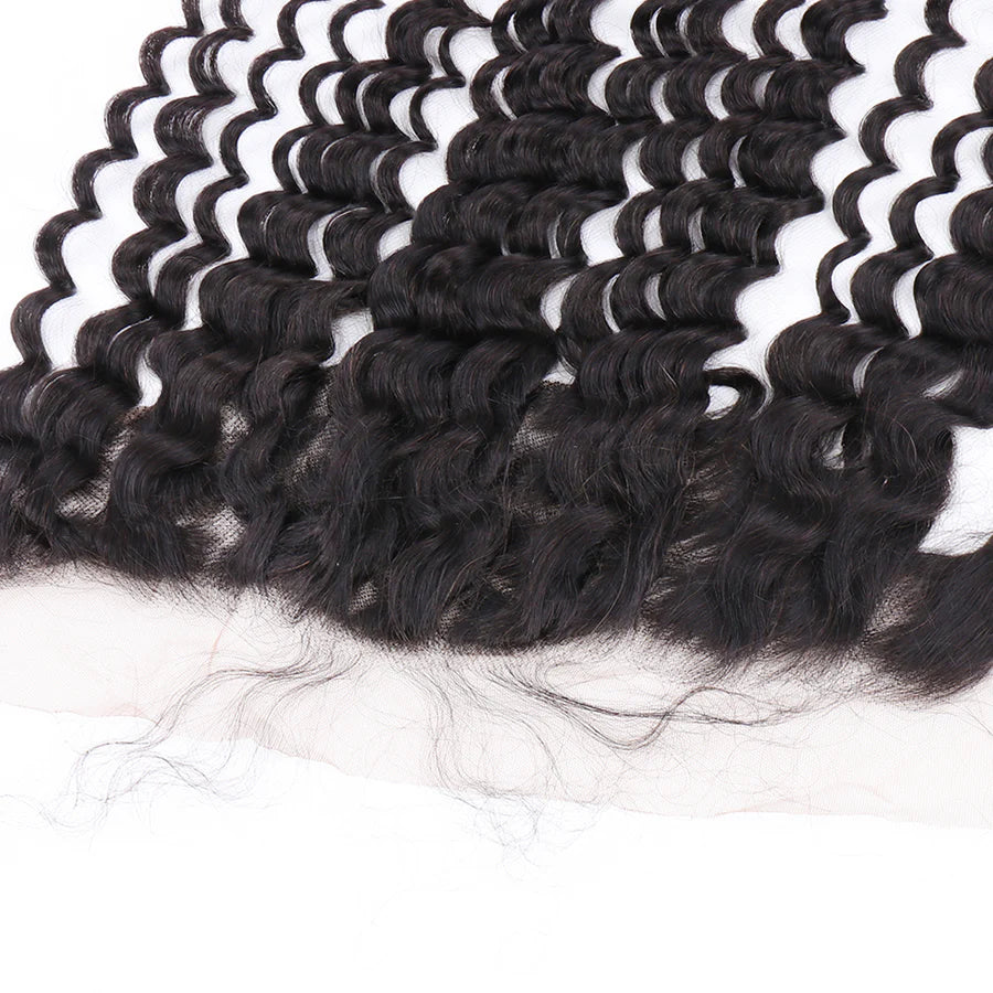 100% Unprocessed Human Hair 13x4 Loose deep Lace Frontal Natural Wave hair