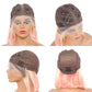 13x4x1 T-Part Lace Front Bob Wig Human Hair Wigs 150% Density Straight T1B/613/Pink Color Short Bob