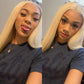 613 Blonde Hair Brazilian Straight Bundles With Closure Honey Blonde Human Hair Silky Straight 3 Bundles With Lace Frontal Closure