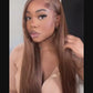 Honey Blonde & Brown Highlight Wigs Straight 13x4 Lace Front Wig