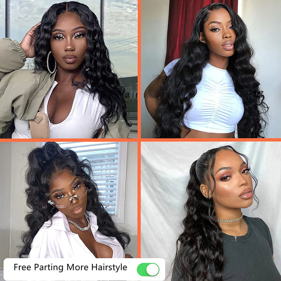 13x6 Loose Wave Lace Front Wigs Brazilian Curly Human Hair Lace Frontal Wig Glueless Heat Resistant with Natural Hairline for Black Women