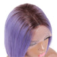 Color T1b/Light Purple Straight Wig 13x4 Front Lace Human Hair Bob Wig