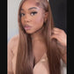 Honey Blonde & Brown Highlight Wigs Straight 13x4 Lace Front Wig